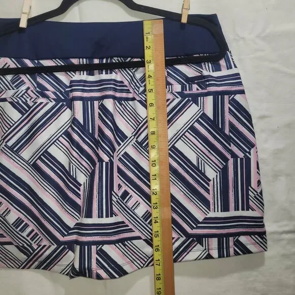 NWT Adidas‎ Light Pink Navy Geometric Print Athletic Skirt DQ0495 Size L - Picture 9 of 13